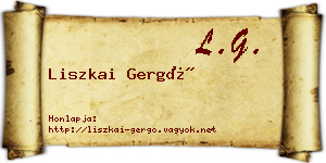 Liszkai Gergő névjegykártya